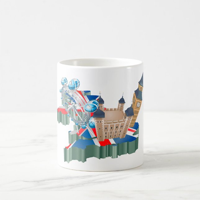 Iconic London Sehenswürdigkeiten UK Map British Tr Kaffeetasse (Von Creator hochgeladen)