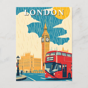 Iconic London UK Travel Vintage Travel Art Postkarte