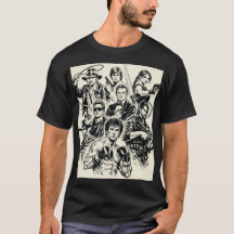"Iconic Movie Heroes T-Shirt Outlines."