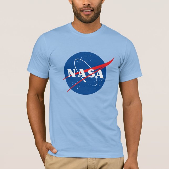 Iconic NASA Angepasst Cotton T - Shirt (Blau) (Vorderseite)