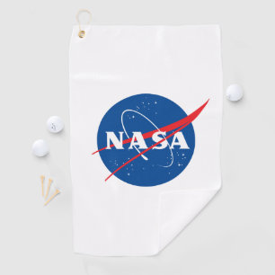 Iconic NASA Brass Ring Golf Handtuch (Rocket White