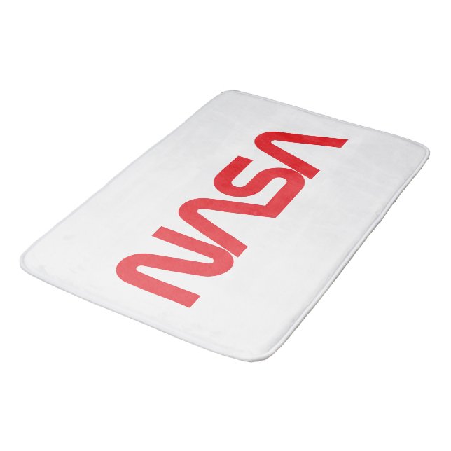 Iconic NASA Circa Bath Mat (Raketenweiß) Badematte (Schrägansicht)