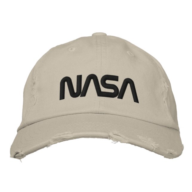 Iconic NASA Circa Jupiter Beige beunruhigt Bestickte Baseballkappe (Vorderseite)