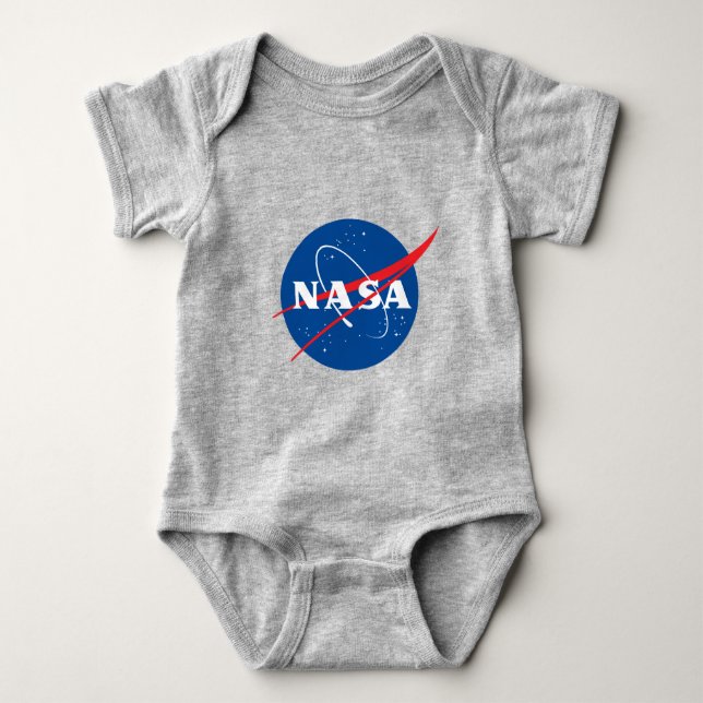 Iconic NASA Cotton Baby Bodysuit (Moon Gray) Baby Strampler (Vorderseite)