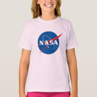 Iconic NASA Girls’ Cotton T - Shirt (Horizon Pink)