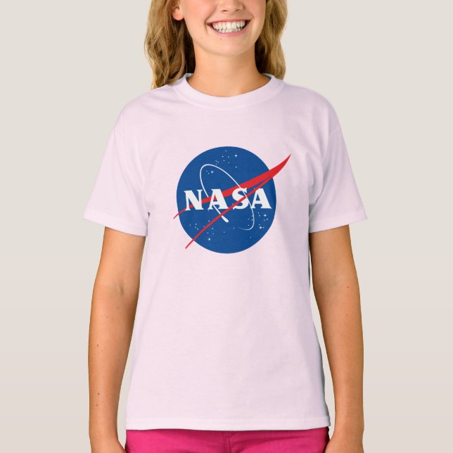 Iconic NASA Girls’ Cotton T - Shirt (Horizon Pink) (Vorderseite)