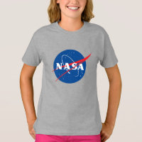 Iconic NASA Girls’ Cotton T - Shirt (Moon Gray)