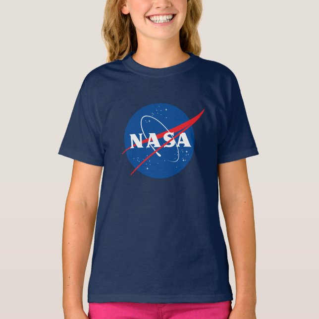Iconic NASA Girls’ Cotton T - Shirt (Night Sky Blu (Vorderseite)