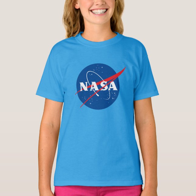 Iconic NASA Girls’ Cotton T - Shirt (Twilight Blue (Vorderseite)