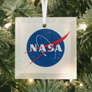 Iconic NASA Glass Holiday Ornament (Square) Aus Glas