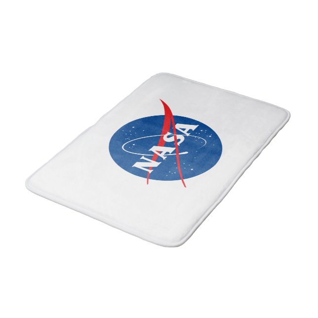 Iconic NASA Medium Bath Mat (Raketenweiß) Badematte (Schrägansicht)