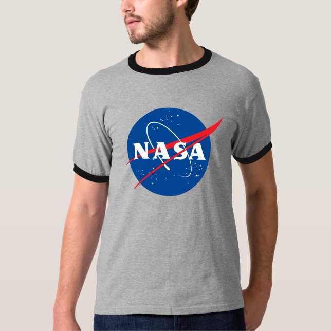 Iconic NASA Retro Moon Gray / Eclipse Black T-Shirt (Vorderseite)