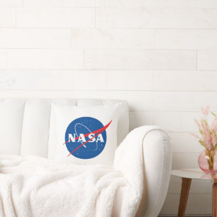 Iconic NASA Rocket White Grade A Cotton 20" x 20" Kissen