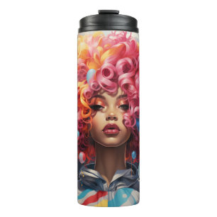 Iconic Painterly Afro Girl Tumbler Thermosbecher
