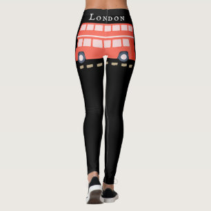 Iconic Red London Bus Black Mode Leggings