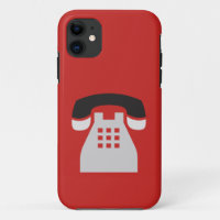 Iconic Red Retro Telefon auf jeder Farbe