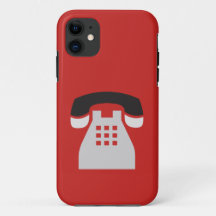Iconic Red Retro Telefon auf jeder Farbe