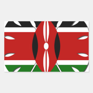 Iconic Regal Kenya Republik Flaggen Inspiriert Art Rechteckiger Aufkleber