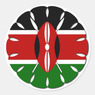 Iconic Regal Kenya Republik Flaggen Inspiriert Art Runder Aufkleber