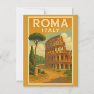 Iconic Rome: Colosseum Vintage Travel Postkarte