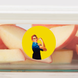 Iconic Rosie The Riveter Retro Style Etiketten