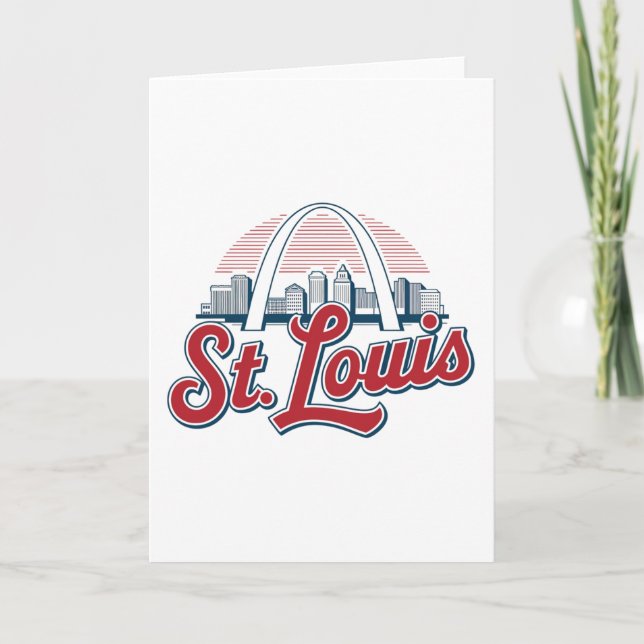 Iconic St. Louis Gateway Arch, Retro Style Karte (Vorderseite)
