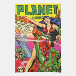 ICONIC Vierzigerjahre SCIENCE FICTION-COMICEN Küchentuch