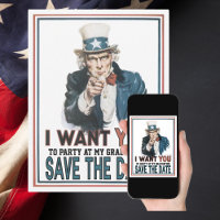 Iconic Vintag Uncle Sam Save the Date Abschluss