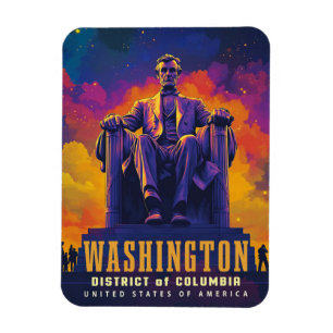 Iconic Washington D.C. mit Lincoln Memorial Magnet