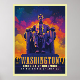 Iconic Washington D.C. mit Lincoln Memorial Poster