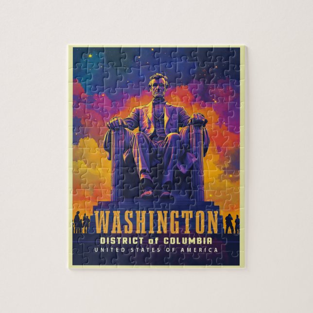Iconic Washington D.C. mit Lincoln Memorial Puzzle (Vertikal)