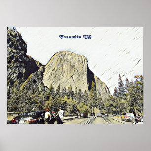 Iconic Yosemite Nationalpark US Rock Mountain Poster