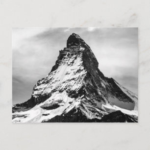 Iconische Alpen Matterhorn Schwarz-Weiß Postkarte