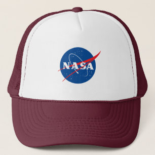 Iconischer Baseballhut der NASA (weiß/Mars rot) Truckerkappe