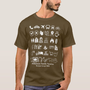 Icons für Reisen Visuelle Sprachübersetzung Urlaub T-Shirt