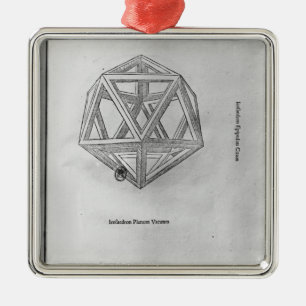 Icosahedron, von 'De Divina Proportione' Silbernes Ornament