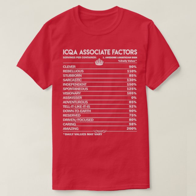 Icqa Associate Icqa Associate Icqa Associate Facto T-Shirt (Design vorne)