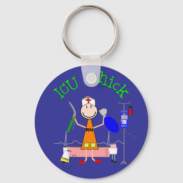 ICU Chick (Krankenschwester) Schlüsselanhänger (Vorderseite)