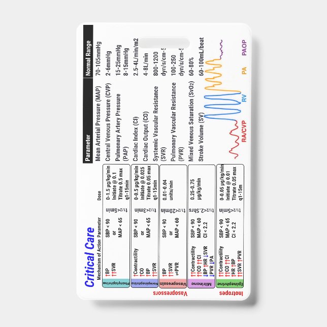 ICU Critical Care Abzeichen Buddy Ausweis (Vorderseite)