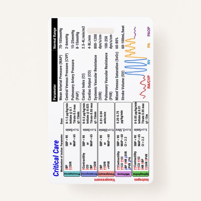 ICU Critical Care Badge Buddy Ausweis (Vorderseite)