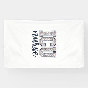 ICU-Krankenschwester Floral Varsity-Shirt Design_1 Banner
