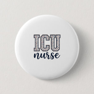 ICU-Krankenschwester Floral Varsity-Shirt Design_1 Button