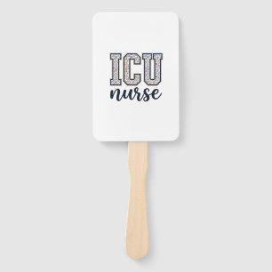 ICU-Krankenschwester Floral Varsity-Shirt Design_1 Fächer
