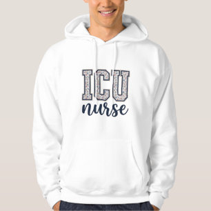 ICU-Krankenschwester Floral Varsity-Shirt Design_1 Hoodie