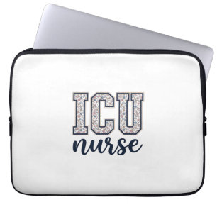 ICU-Krankenschwester Floral Varsity-Shirt Design_1 Laptopschutzhülle