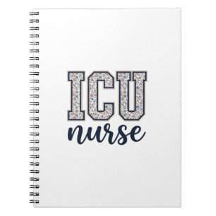 ICU-Krankenschwester Floral Varsity-Shirt Design_1 Notizblock