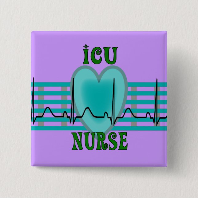 ICU Krankenschwester-Geschenke, QRS u. Button (Vorderseite)