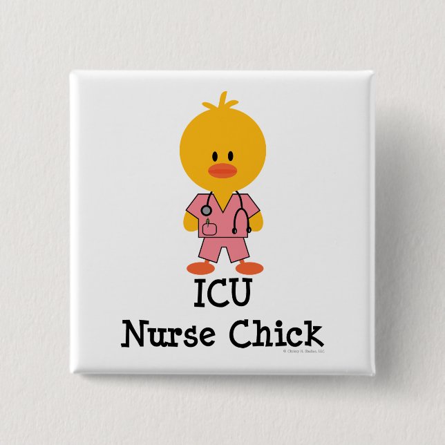 ICU Krankenschwester-Küken-Knopf Button (Vorderseite)