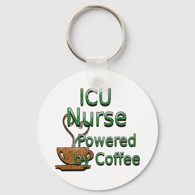 ICU-Krankenschwester mit Kaffeemaschine Schlüsselanhänger (Vorderseite)