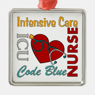 ICU - Krankenschwester Silbernes Ornament